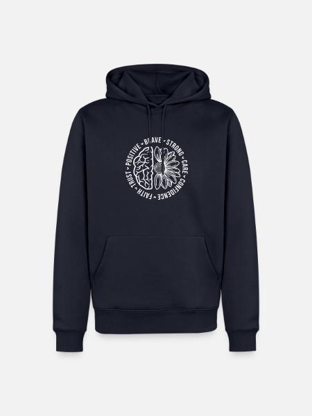 Psychische Gesundheit Sprichwort Bewusstsein Depression - Männer Premium Bio Hoodie - Navy
