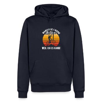 MTB ohne Akku - Fahrrad Radsport Mountainbike - Männer Premium Bio Hoodie - Navy - Vorne - Nico (187cm)