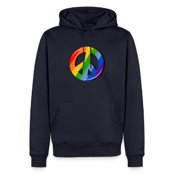 Fier LGBTQ. Opinion - Sweat à capuche Premium bio Homme - bleu marine - Devant - Nico (187cm)