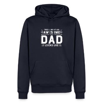 Lustiger Papa Vatertag Witz Humor Papa Sohn - Männer Premium Bio Hoodie - Navy - Vorne - Nico (187cm)