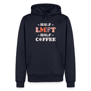 Halb LMFT Halb Kaffee Ehe und Familie - Männer Premium Bio Hoodie - Navy - Vorne - Nico (187cm)