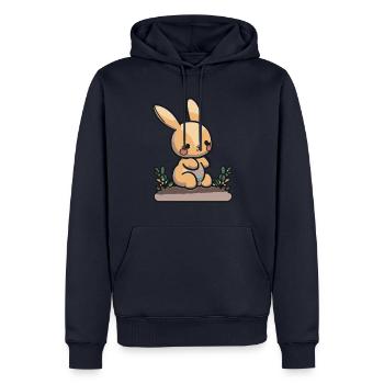 Lapin de dessin animé mignon pour les enfants et les élèves de maternelle - Sweat à capuche Premium bio Homme - bleu marine - Devant - Nico (187cm)