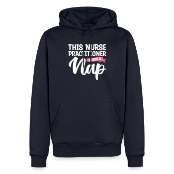 Cette infirmière praticienne a besoin d’une sieste NP - Sweat à capuche Premium bio Homme - bleu marine - Devant - Nico (187cm)