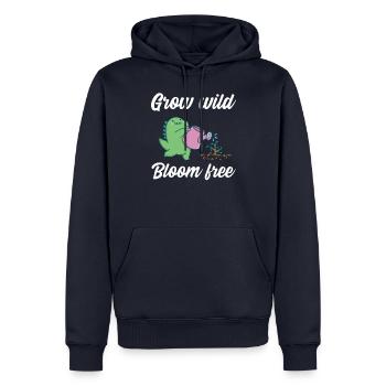 Cultivez sans fleurs sauvages - Sweat à capuche Premium bio Homme - bleu marine - Devant - Nico (187cm)