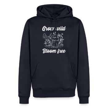 Cultivez sans fleurs sauvages - Sweat à capuche Premium bio Homme - bleu marine - Devant - Nico (187cm)