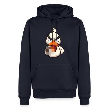 Duck You! Lustige Ente mit Mittelfinger zensiert - Männer Premium Bio Hoodie - Navy - Vorne - Nico (187cm)