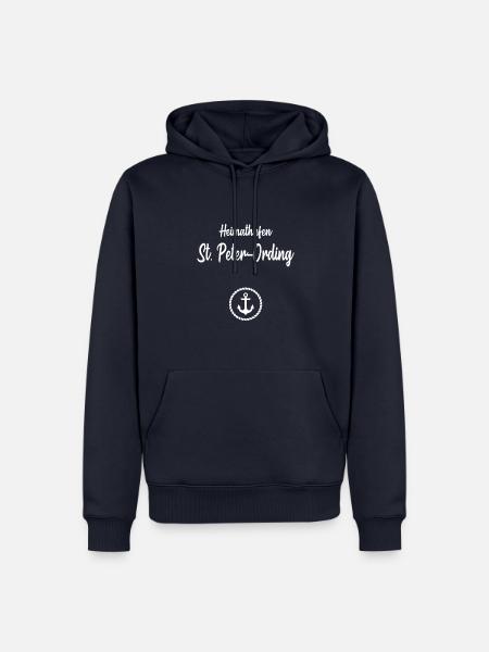 Heimathafen St. Peter Ording - Männer Premium Bio Hoodie - Navy