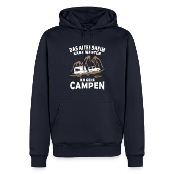 Lustig Camping Rentner Wohnwagen - Männer Premium Bio Hoodie - Navy - Vorne - Nico (187cm)