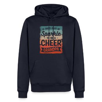 Es braucht viel Glanz, um ein fröhlicher Opa zu sein - Männer Premium Bio Hoodie - Navy - Vorne - Nico (187cm)