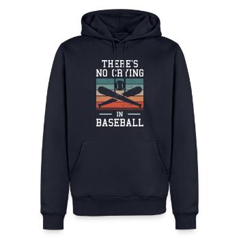 Retro Es gibt kein Weinen im Softball Softballer - Männer Premium Bio Hoodie - Navy - Vorne - Nico (187cm)