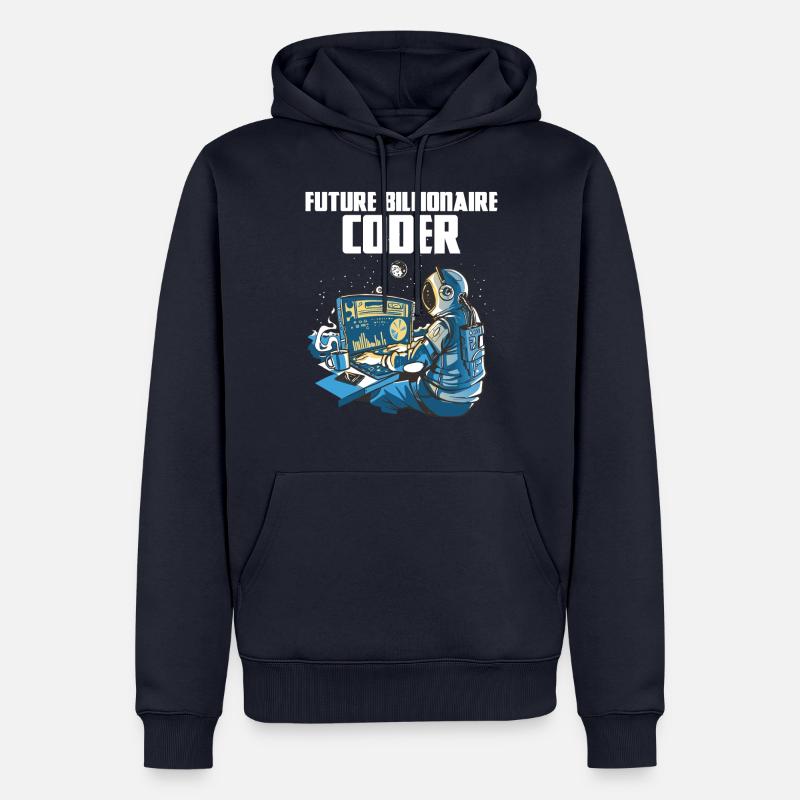 Future billionaire coder - Männer Premium Bio Hoodie - Navy