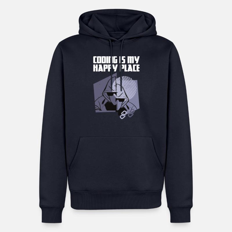 Coding is my happy place - Männer Premium Bio Hoodie - Navy