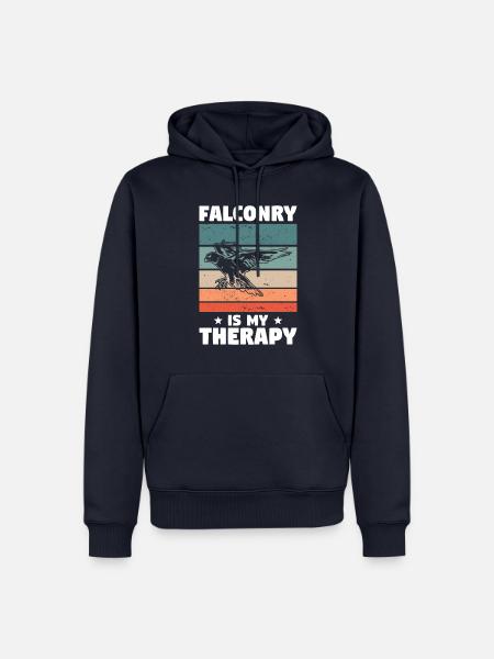 Vintage-Falknerei ist meine Therapie Falkner Falke - Männer Premium Bio Hoodie - Navy