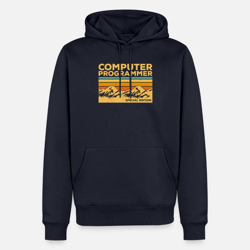 Retro Computerprogrammierer Sonderedition - Männer Premium Bio Hoodie - Navy