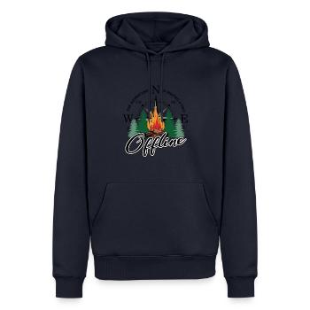 Offline Camping ist für Camper in der wilden Natur - Männer Premium Bio Hoodie - Navy - Vorne - Nico (187cm)