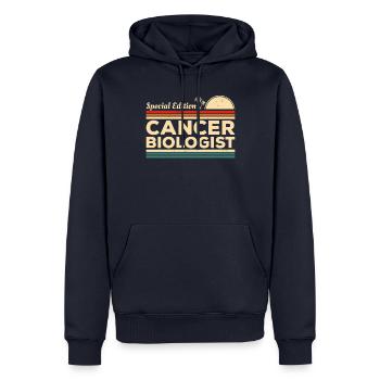 Vintage Special Edition Cancer Biologist Biology - Sweat à capuche Premium bio Homme - bleu marine - Devant - Nico (187cm)