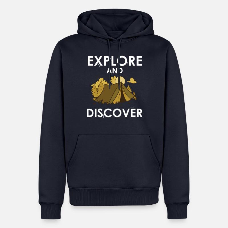 Explore and discover - Männer Premium Bio Hoodie - Navy