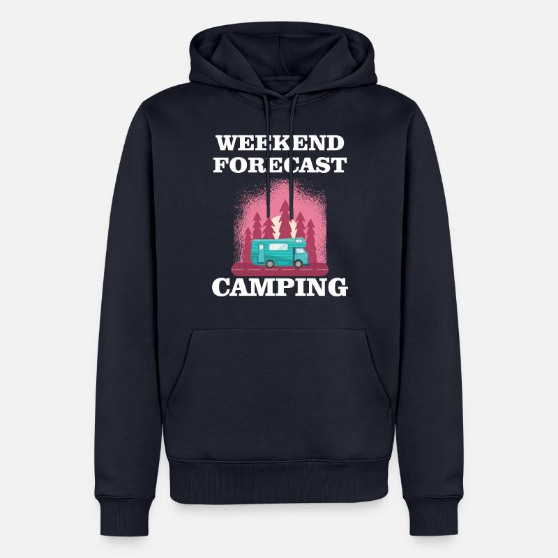 Weekend Forecast - Camping - Männer Premium Bio Hoodie - Navy