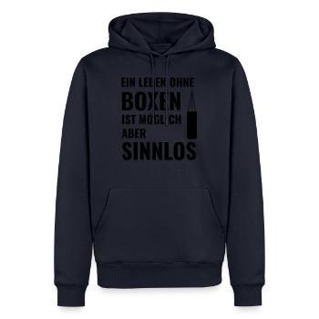 Boxen Boxsport Kampfsport Motto - Männer Premium Bio Hoodie - Navy - Vorne - Nico (187cm)