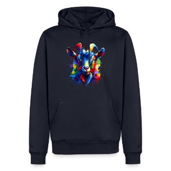 Bunte Splash Art Ziegen Bauernhof Tier Ziege Liebhaber - Männer Premium Bio Hoodie - Navy - Vorne - Nico (187cm)