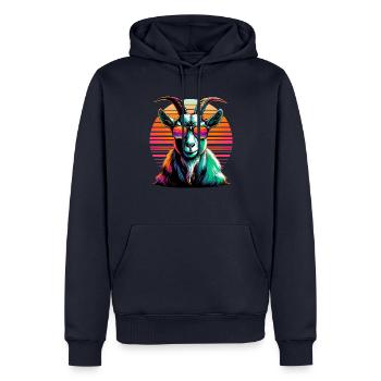 Bunte Pop Art Sonnenbrille Ziegen Bauernhoftier Ziege - Männer Premium Bio Hoodie - Navy - Vorne - Nico (187cm)