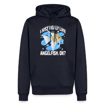 Ich mag Kaiserfische einfach sehr, ok? - Männer Premium Bio Hoodie - Navy - Vorne - Nico (187cm)