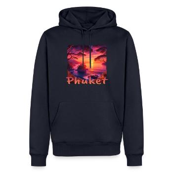 Phuket Thailand Sonnenuntergang Grunge Design - Männer Premium Bio Hoodie - Navy - Vorne - Nico (187cm)