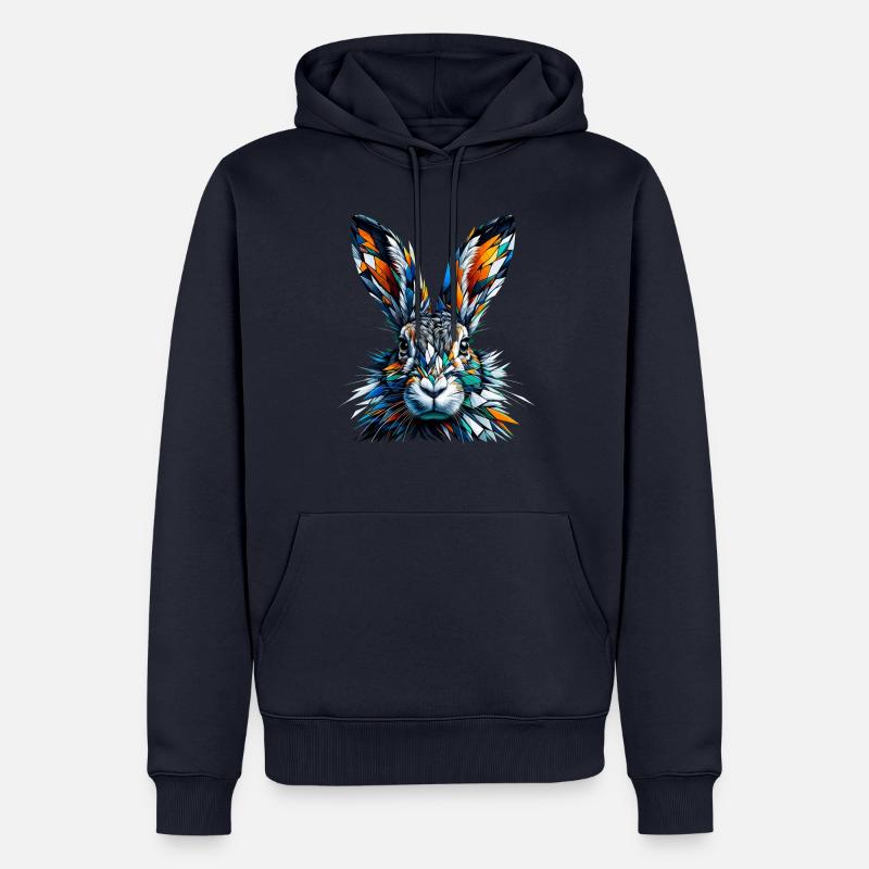Polygone Art Jackrabbit Jackrabbits - Sweat à capuche Premium bio Homme - bleu marine