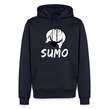 Sumo - Männer Premium Bio Hoodie - Navy - Vorne - Nico (187cm)