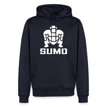 Sumo - Männer Premium Bio Hoodie - Navy - Vorne - Nico (187cm)