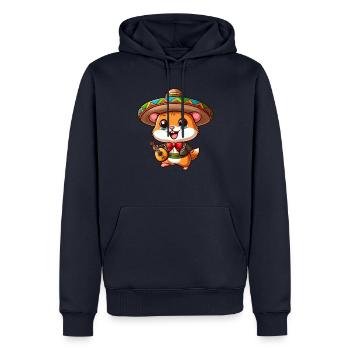 Cinco de Mayo Hamster: Süßer Mariachi-Gitarrist - Männer Premium Bio Hoodie - Navy - Vorne - Nico (187cm)