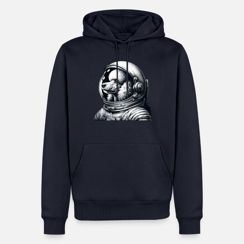 Caniche Astronaute Aventure Spatiale - Sweat à capuche Premium bio Homme - bleu marine