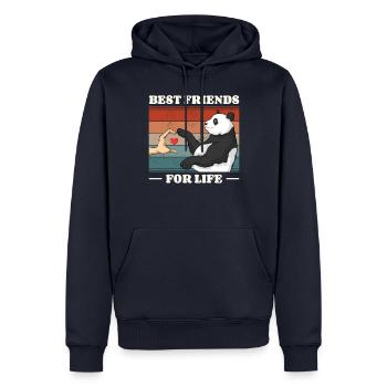 Retro Panda Bear Lover Friend Pandas - Men’s Premium Organic Hoodie - navy - Front - Nico (187cm)