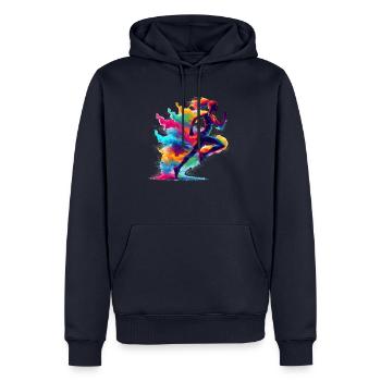Splash Art Running Marathon Fitness Runner Run - Men’s Premium Organic Hoodie - navy - Front - Nico (187cm)