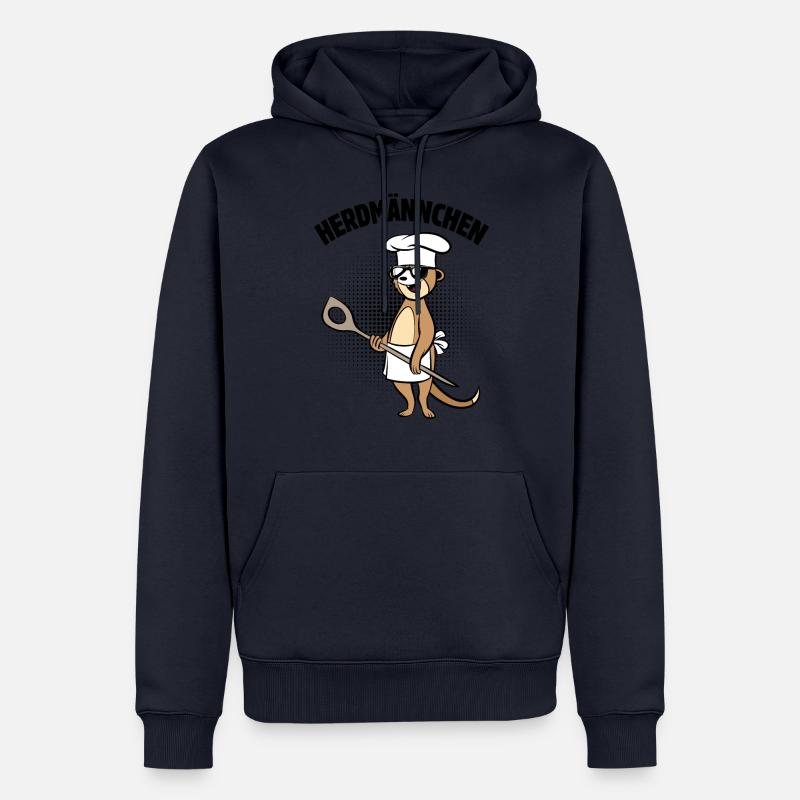 Herdmännchen - Erdmännchen mit Kochlöffel - Männer Premium Bio Hoodie - Navy