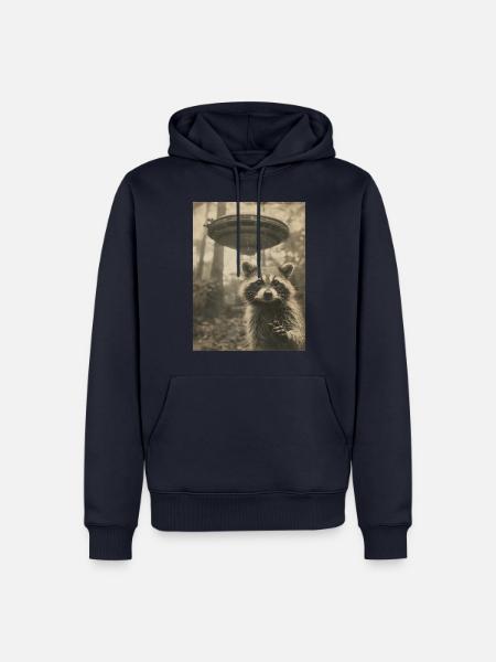 Lustiges Waschbär UFO Alien Raccoon Weirdcore - Männer Premium Bio Hoodie - Navy