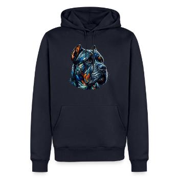 Polygon Art Cane Corso Italienischer Mastiff - Männer Premium Bio Hoodie - Navy - Vorne - Nico (187cm)
