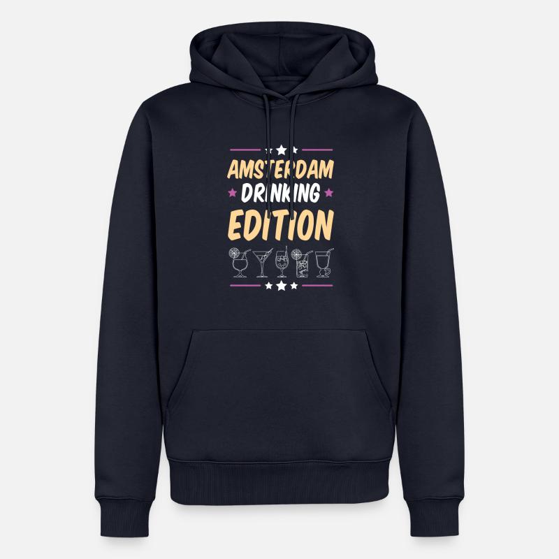 Soirée à boire à Amsterdam - Sweat à capuche Premium bio Homme - bleu marine