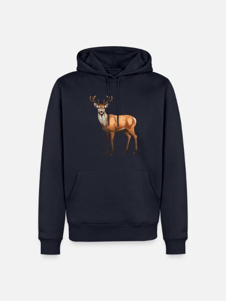 Hirsch Tier - Männer Premium Bio Hoodie - Navy