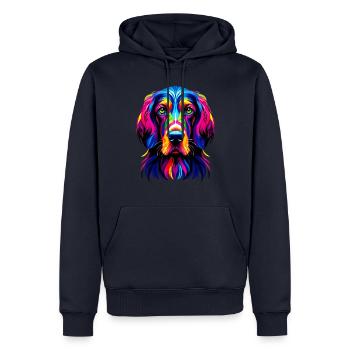 Bunte Pop Art English Setter Laverack Setter - Männer Premium Bio Hoodie - Navy - Vorne - Nico (187cm)