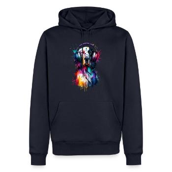 Splash Art Kopfhörer English Setter Laverack - Männer Premium Bio Hoodie - Navy - Vorne - Nico (187cm)