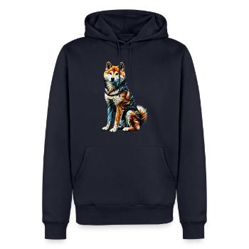 Polygon Art Japanisch Shiba Inu - Männer Premium Bio Hoodie - Navy - Vorne - Nico (187cm)