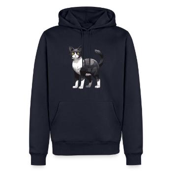 Katze Tier - Männer Premium Bio Hoodie - Navy - Vorne - Nico (187cm)