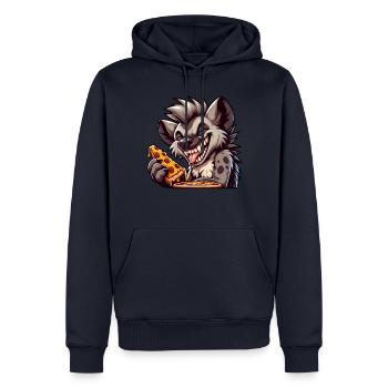 Coole Hyäne Pizza Liebhaber Fast Food Design - Männer Premium Bio Hoodie - Navy - Vorne - Nico (187cm)