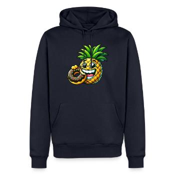 Lustiger Ananas Donut Cartoon Fruchtig Süßes Desig - Männer Premium Bio Hoodie - Navy - Vorne - Nico (187cm)