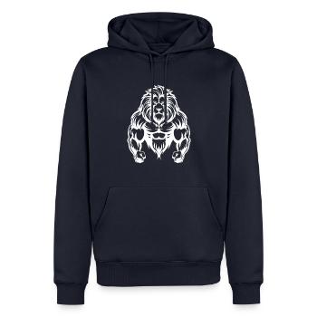 Leo Muscles - Men’s Premium Organic Hoodie - navy - Front - Nico (187cm)