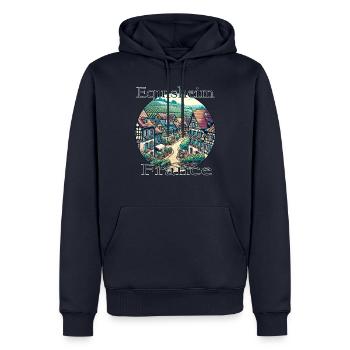 Frankreich Eguisheim Altstadt Berge Landschaft - Männer Premium Bio Hoodie - Navy - Vorne - Nico (187cm)