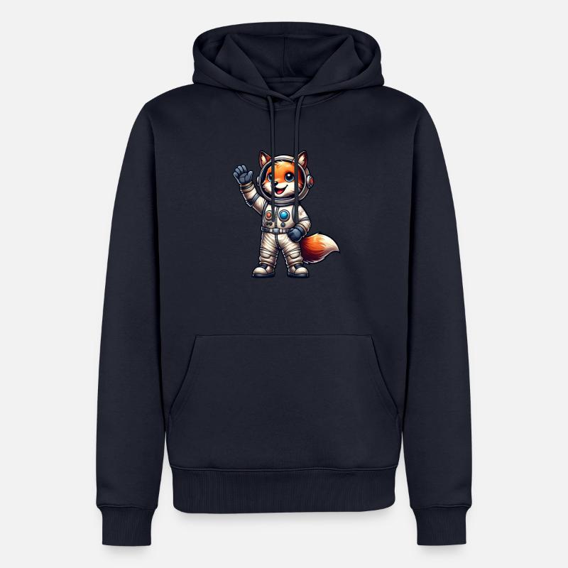 Astronaute Fox Espace Cosmonaute Univers - Sweat à capuche Premium bio Homme - bleu marine