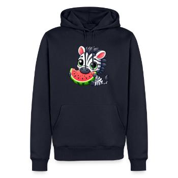 Zebra Melone Cartoon Wassermelone Sommer - Männer Premium Bio Hoodie - Navy - Vorne - Nico (187cm)