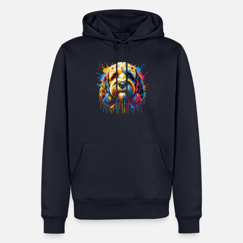 Splash Art Cockapoo Cockapoos Cockerpoo - Männer Premium Bio Hoodie - Navy
